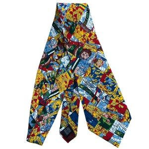 Harlequin Mondial Ltd Men’s Silk Tie Colorful Stained Glass Artwork